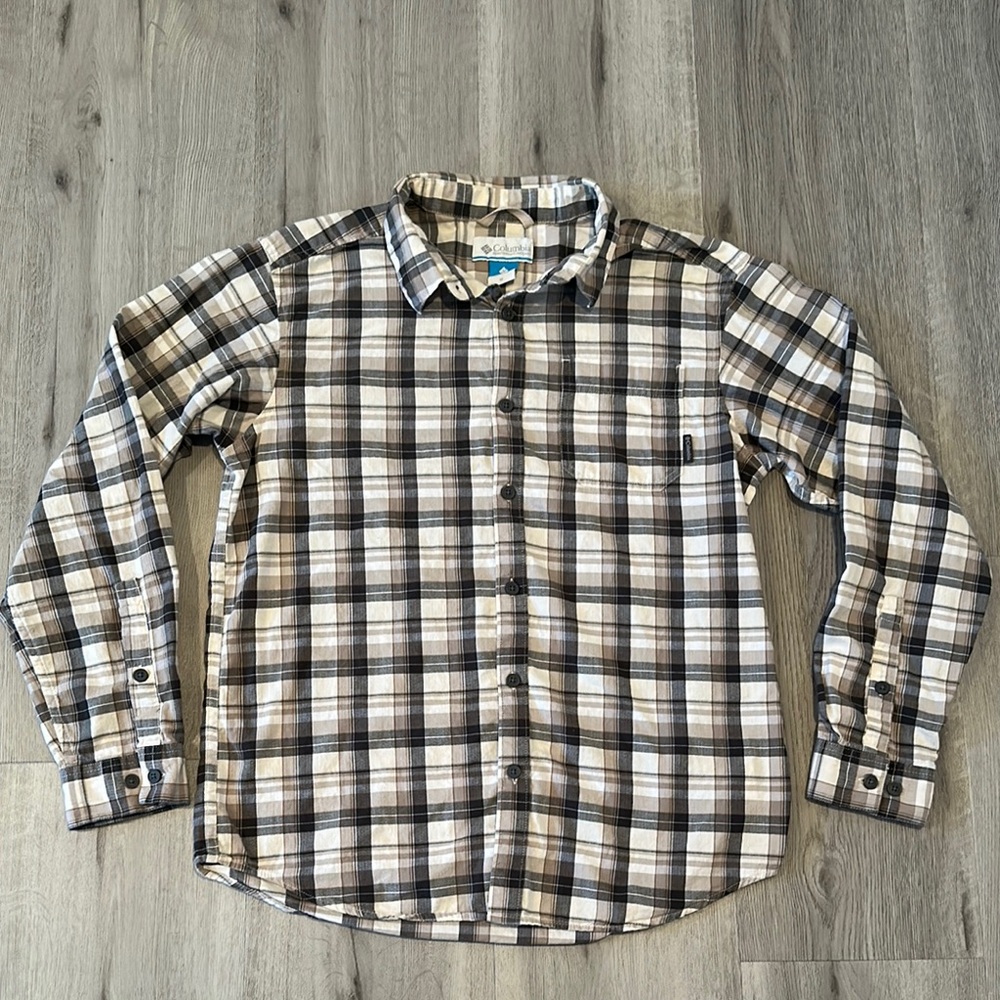 EUC COLUMBIA SPORTWEAR Men's Lightweight Plaid Button-Down Shirt Medium